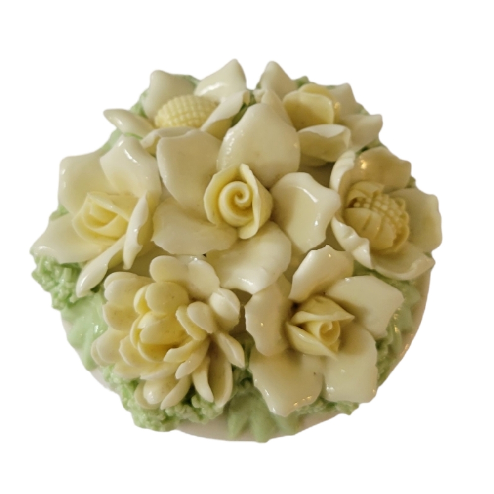 Norcrest Fine Porcelain 3D Flowers Candle Holder SINGLE